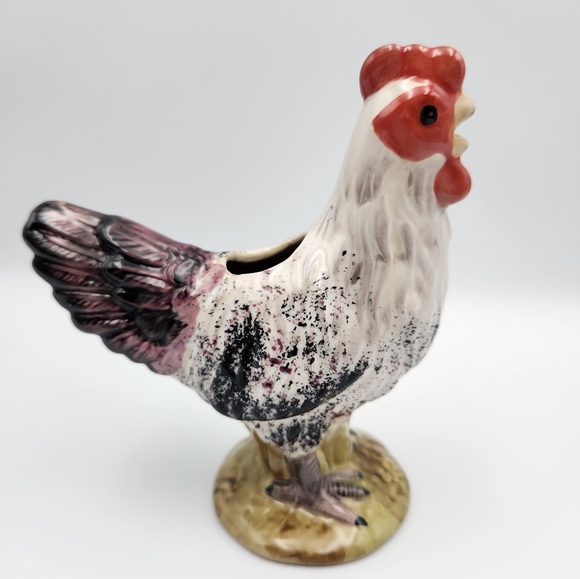 Rooster Creamer By Isabella De Bortchgrave Year 2000 By Enesco 5.5” Tall - Picture 1 of 8